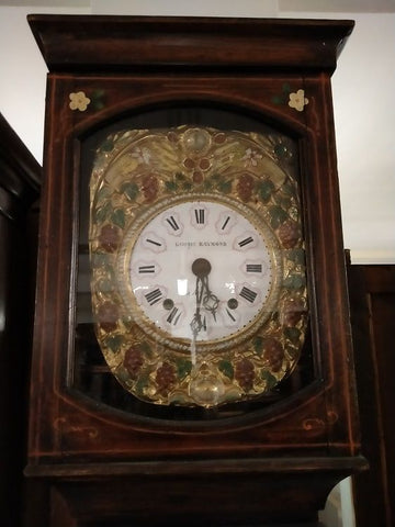 Horloge à colonne française de 1800 signée Raymond Georges