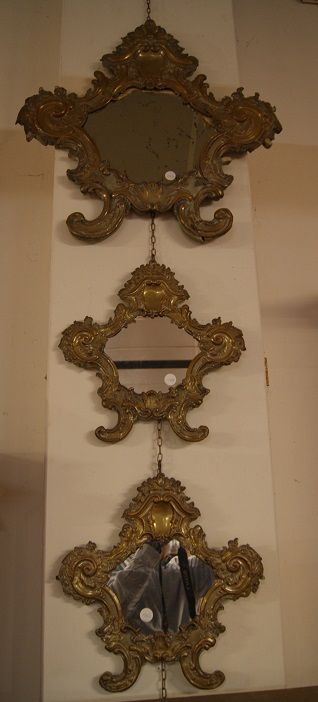 Trio de Cartaglorie ou cantaglorie italienne ancienne des années 1700 en métal