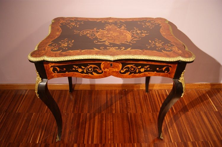 Antico scrittoio scrivania francese Luigi XV del 1800 in radica