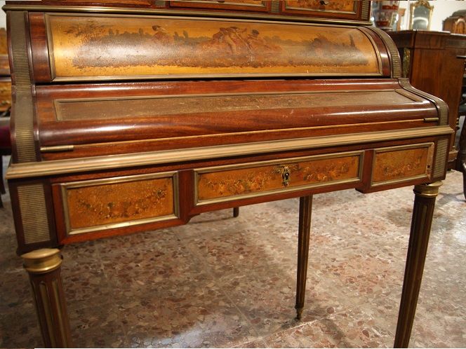 Antico scrittoio Vernis Martin francese del 1800 dipinto Luigi XVI