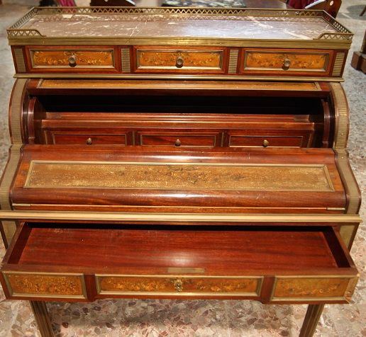 Antico scrittoio Vernis Martin francese del 1800 dipinto Luigi XVI