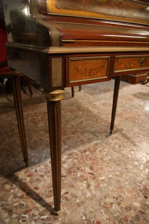 Antico scrittoio Vernis Martin francese del 1800 dipinto Luigi XVI