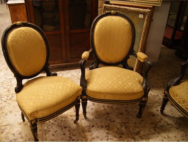 Antico salotto francese del 1800 divano poltrone e sedie antiche