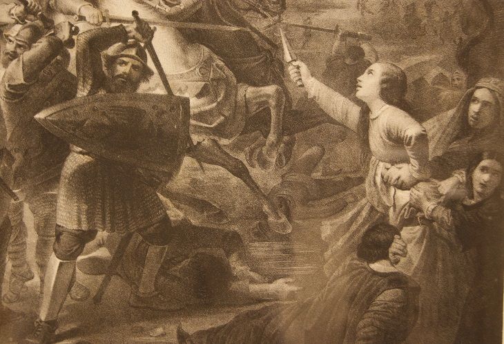 Antica stampa italiana del 1800 La cacciata Barbarossa da Alessandria