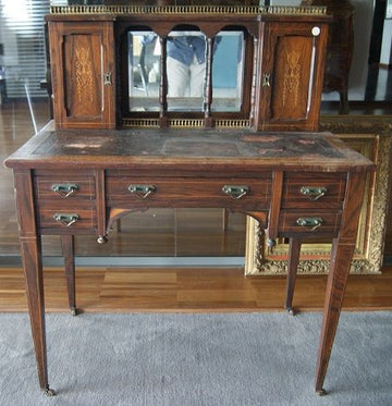Victorian small writing desk with splashback and mirror