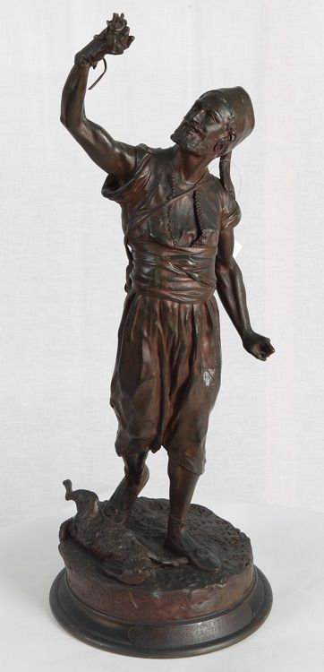 French bronze sculpture signed Pierre-Jules Mêne from 1800 Hare Capture