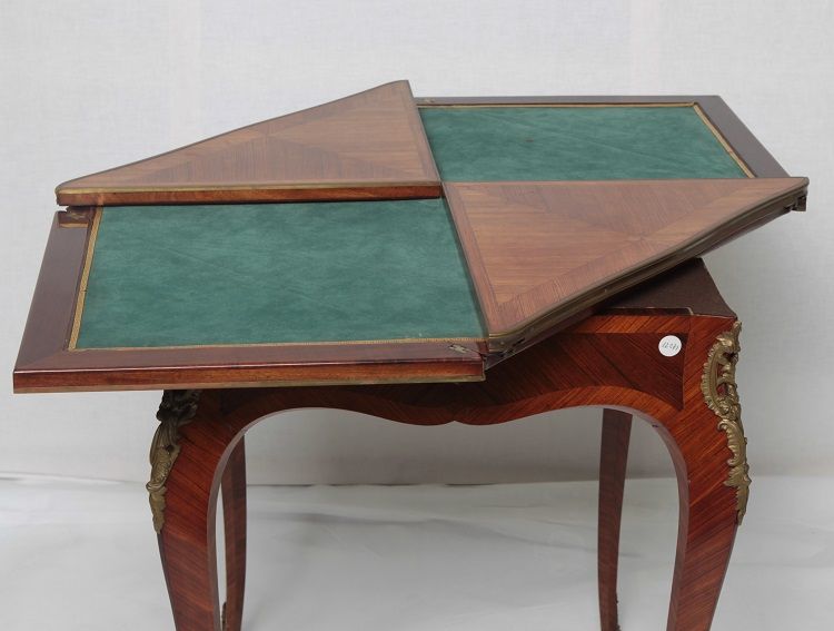Antico tavolino da gioco tecnica ebanista Paul Sormani francese 1800 
