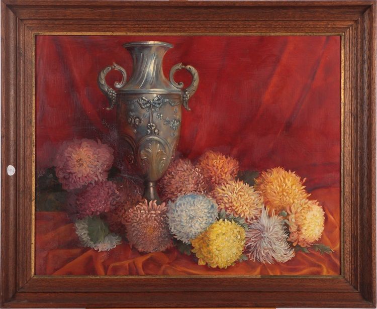 Olio su tela francese "Pittura con fiori"