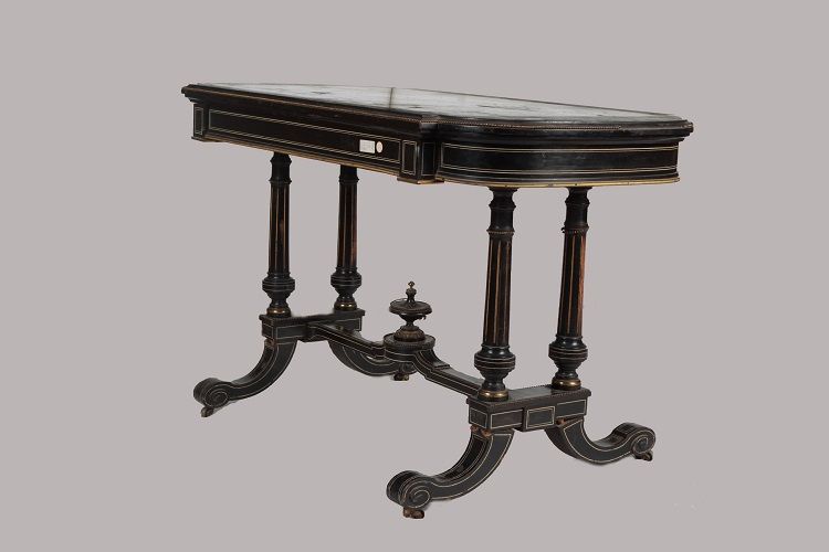 Tavolino da centro consolle francese del 1800 stile Luigi XVI ebano