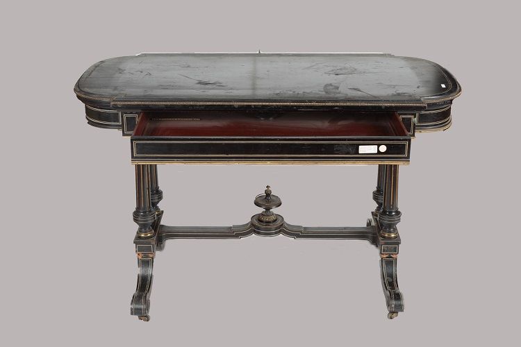 Tavolino da centro consolle francese del 1800 stile Luigi XVI ebano