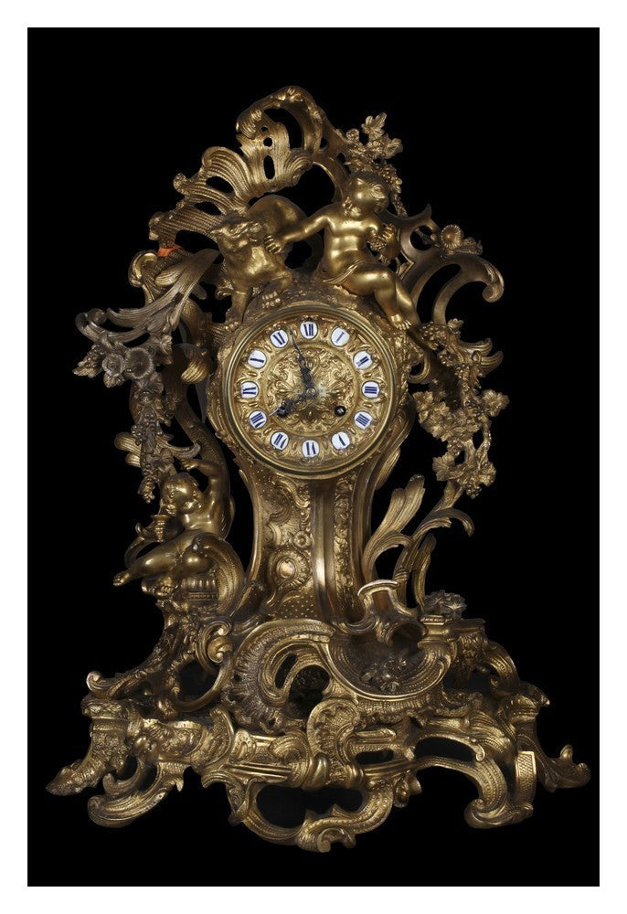 Orologio in bronzo dorato barocco
