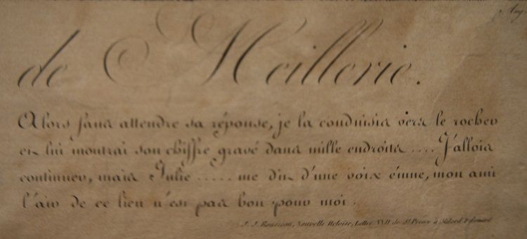 Antica stampa francese del 1800 La Rocher de Meillerie"