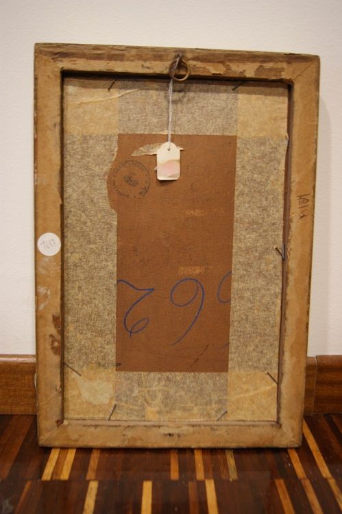 Antico quadro del 1800 raffigurante volto di donna cornice coeva