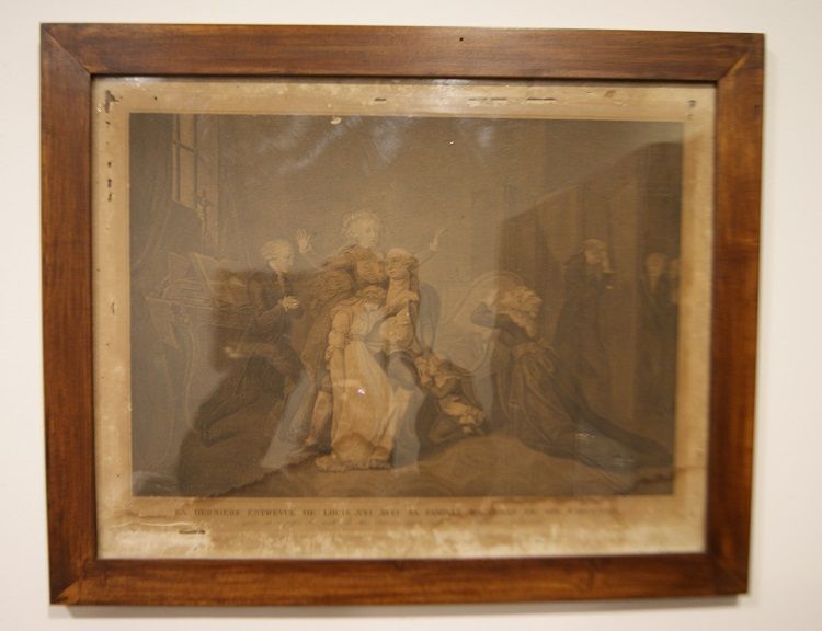 Antica stampa bianco e nero francese del 1800 raffigurante Luigi XVI