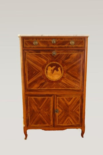 Antico secretaire francese del 1700 intarsiato in Bois de rose