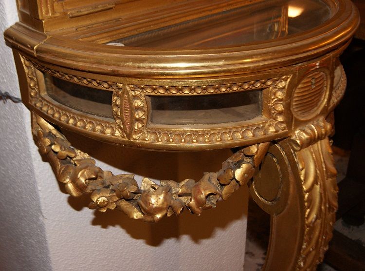 Consolle antica stile Transizione in legno dorato Antiquariato