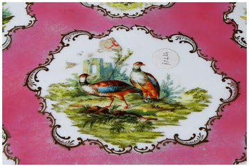 Rectangular French tray in Sevres porcelain with handles
