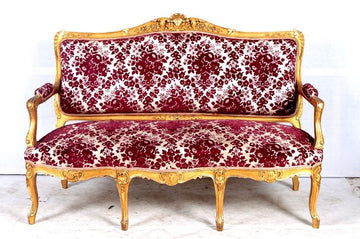 Canapé et fauteuils de salon anciens des années 1800 de style Louis XV