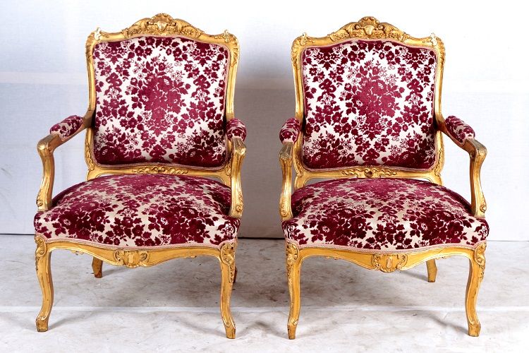Antico salotto divano e poltrone del 1800 stile Luigi XV