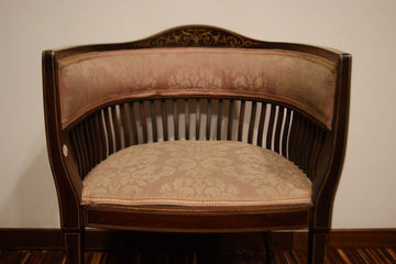 Fauteuil anglais antique des années 1800, style victorien en acajou