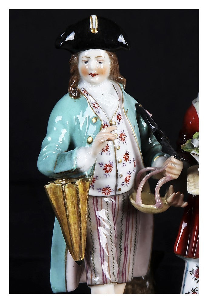 Antiche statuine in porcellana antica tedesca Sin Zin Dorrf del 1800