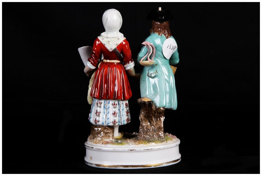 Antiche statuine in porcellana antica tedesca Sin Zin Dorrf del 1800