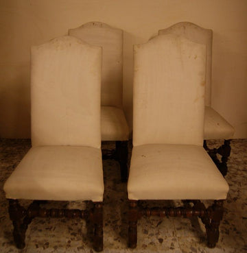 Antiche sedie a rocchetto italiane del 1700 in noce