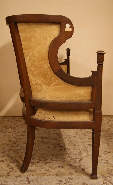 Antico divano inglese del 1800 stile Vittoriano in mogano con intarsi