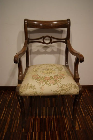 Antique 19th century English Regency style armchair in mahogany