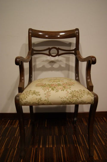 Antique 19th century English Regency style armchair in mahogany