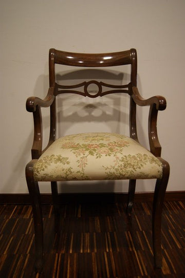 Fauteuil ancien de style Régence anglaise du 19ème siècle en acajou