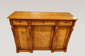 Antique Louis Philippe sideboard from 1800 in walnut and walnut root