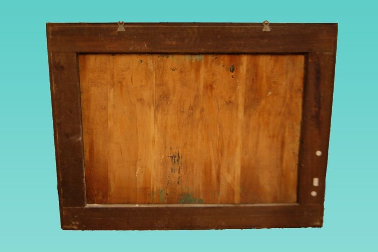 Antico quadro italiano raffigurante paesaggio di montagna