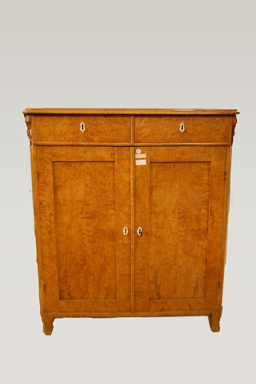 Ancient high sideboard from the 1800s in birch wood