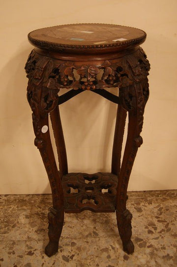 Antique Plant Stand table from the 19th century with marble top