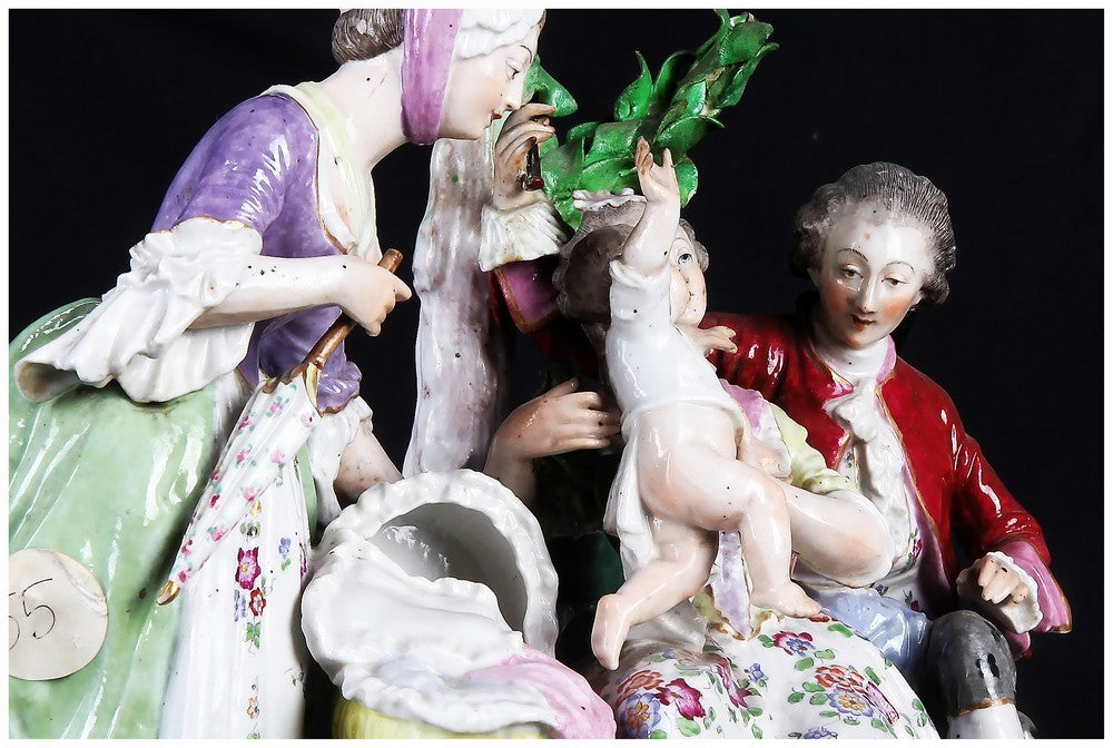 Antiche statuine in porcellana antica tedesca di Meissen del 1900
