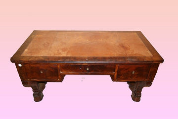 Antique 19th century French Directoire style writing desk in mahogany