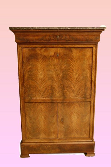 Antico secretaire francese stile Impero del 1800 con marmo