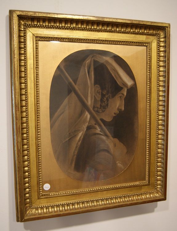 Tableau Pastel ancien au pastel de 1800 représentant une Dame