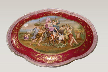 Antique Vienna Manufacture tray decorated with characters