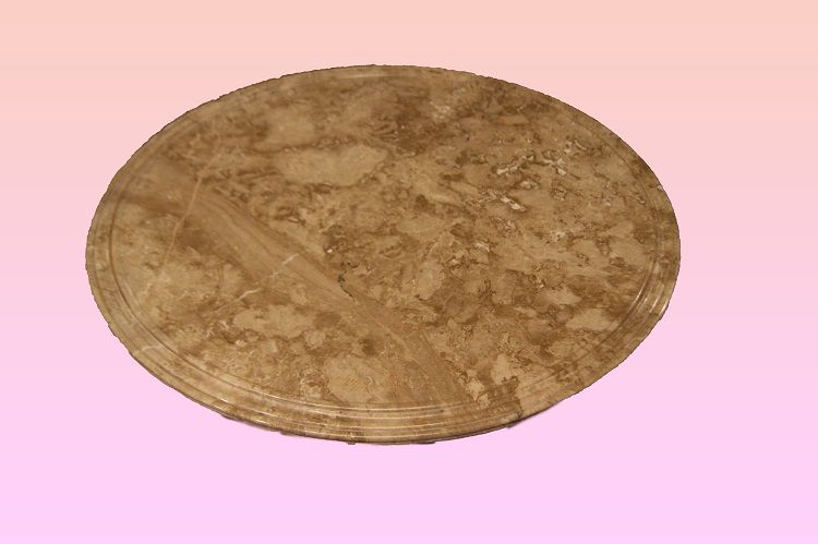 Antico tavolo Carlo X del 1800 in mogano con marmo