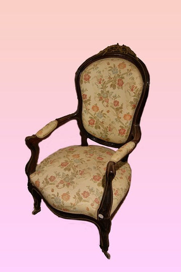 Fauteuil français antique de 1800 Louis Philippe