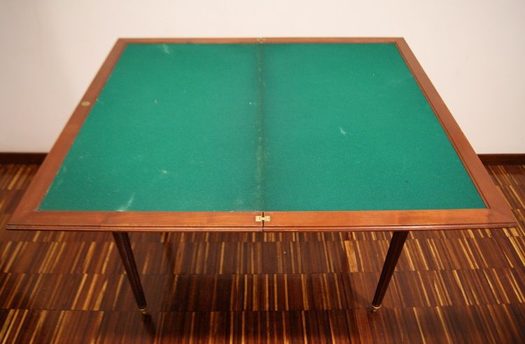 Antico tavolino da gioco francese del 1800 con bronzi