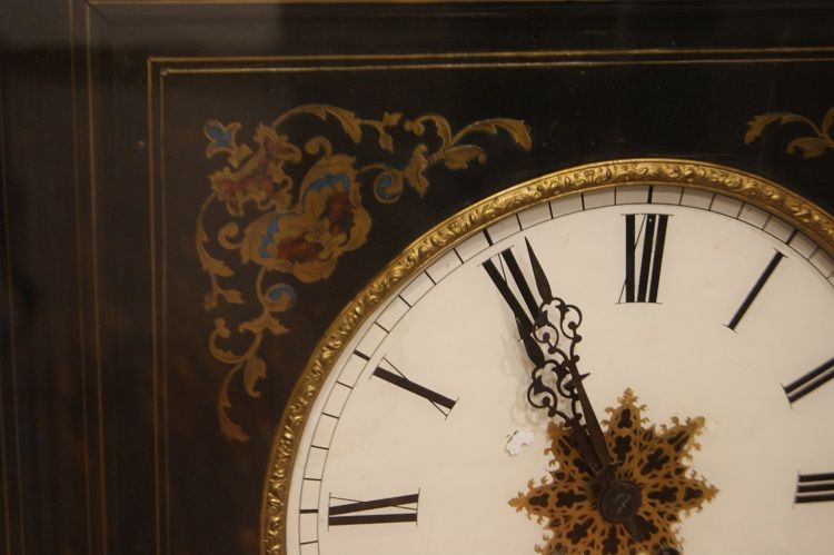 Antico orologio da parete francese stile Boulle del 1800