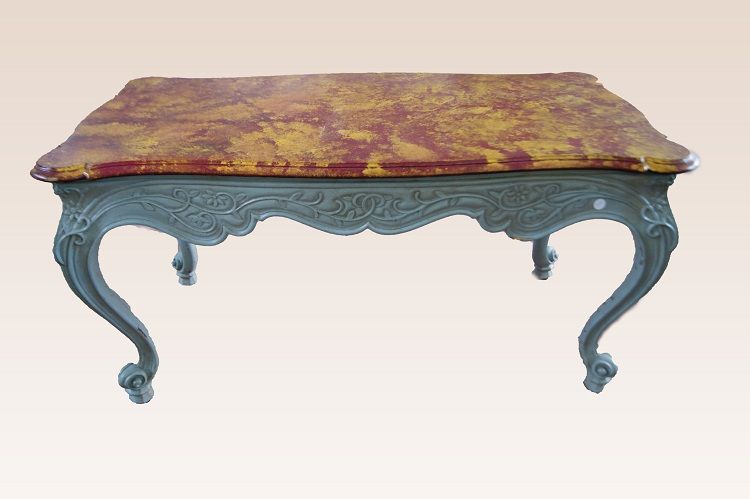 Antico tavolo da centro laccato del 1800 Luigi XV