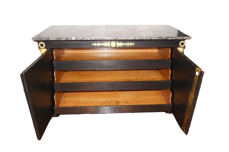 Antica credenza stile Impero del 1800 con bronzi Laccata