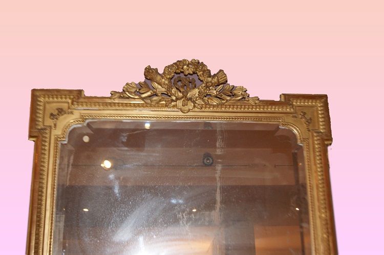 Specchiera francese del 1800 Luigi XVI foglia oro