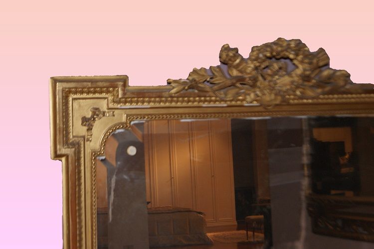 Specchiera francese del 1800 Luigi XVI foglia oro