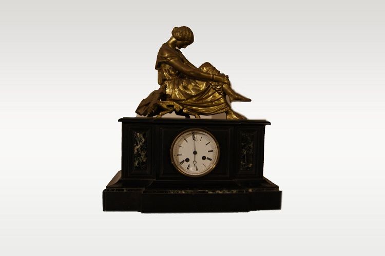 Antico orologio con bronzo firmato J. Pradier del 1800