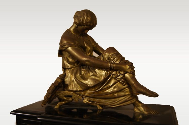 Antico orologio con bronzo firmato J. Pradier del 1800